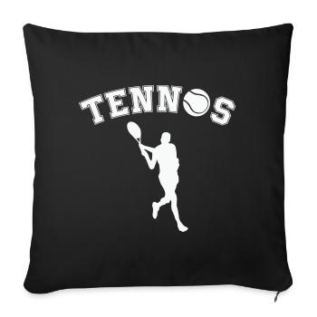 Tennis Silhouette with Ball - Retro Font - Sofa pillowcase 17,3'' x 17,3'' (45 x 45 cm) - black - Front