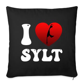 Vacances en mer du Nord J’ADORE SYLT Drôle - Housse de coussin décorative 45 x 45 cm - noir - Devant