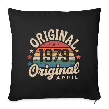 Avril 1979 Vintage Rétro Cadeau Anniversaire Avril - Housse de coussin décorative 45 x 45 cm - noir - Devant