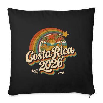 Costa Rica 2026 Retro Sunset - Sofa pillowcase 17,3'' x 17,3'' (45 x 45 cm) - black - Front