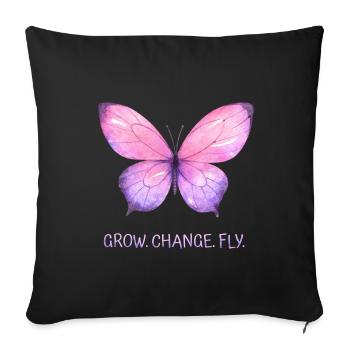 Butterfly Watercolor - Sofa pillowcase 17,3'' x 17,3'' (45 x 45 cm) - black - Front