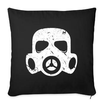 Masque à gaz grunge Particules nucléaires radioactives - Housse de coussin décorative 45 x 45 cm - noir - Devant