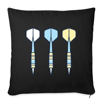 Trio de fléchettes : Flèches colorées - Housse de coussin décorative 45 x 45 cm - noir - Devant