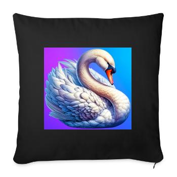 Schwan - Sofakissenbezug 45 x 45 cm - Schwarz - Vorne