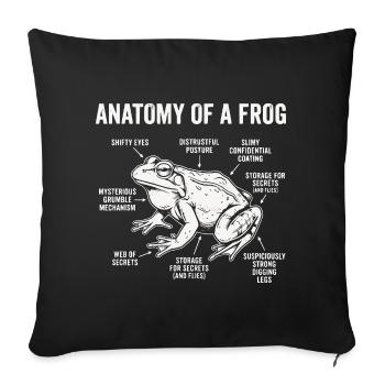 I Bury Things Maybe Plants Maybe People Frog - Sofa pillowcase 17,3'' x 17,3'' (45 x 45 cm) - black - Front