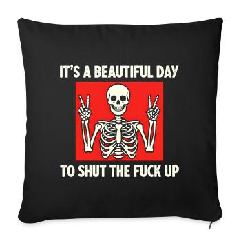 Skelett-Icon: Beautiful Day - Sofakissenbezug 45 x 45 cm - Schwarz - Vorne