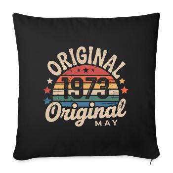 Mai 1973 : L'Original Mai 1973 - Édition Classique - Housse de coussin décorative 45 x 45 cm - noir - Devant