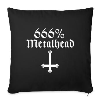 666% Metalhead Gothic Cross Concert Band Festival - Sofa pillowcase 17,3'' x 17,3'' (45 x 45 cm) - black - Front