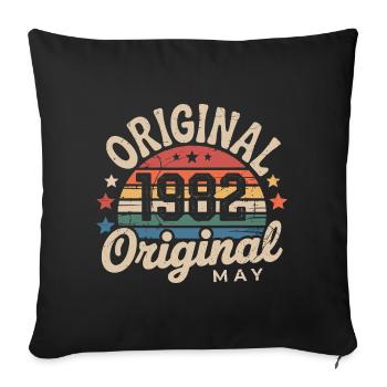 Vintage May 1982: The Authentic Myth May 1982 - Sofa pillowcase 17,3'' x 17,3'' (45 x 45 cm) - black - Front