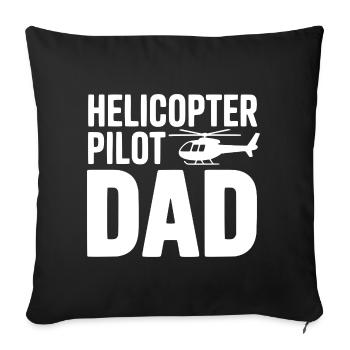 Helicopter Pilot Dad - Sofa pillowcase 17,3'' x 17,3'' (45 x 45 cm) - black - Front
