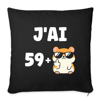 60 ans - Housse de coussin décorative 45 x 45 cm - noir - Devant