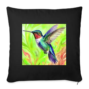 hummingbird - Sofa pillowcase 17,3'' x 17,3'' (45 x 45 cm) - black - Front