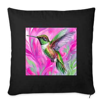 hummingbird - Sofa pillowcase 17,3'' x 17,3'' (45 x 45 cm) - black - Front