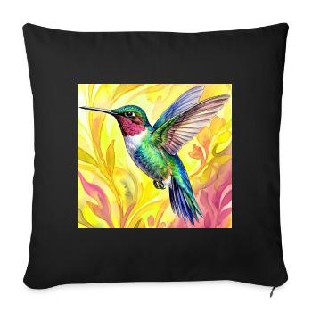 Kolibri - Sofakissenbezug 45 x 45 cm - Schwarz - Vorne
