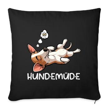 Hundemüde Podenco Podencos Podencoliebhaber  - Sofakissenbezug 45 x 45 cm - Schwarz - Vorne