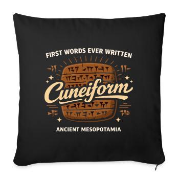 Ancient Mesopotamia, Sumerian - Sofa pillowcase 17,3'' x 17,3'' (45 x 45 cm) - black - Front
