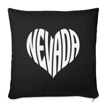 Nevada Heart Typography - Sofa pillowcase 17,3'' x 17,3'' (45 x 45 cm) - black - Front