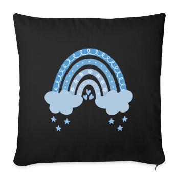 Arc-en-ciel avec des nuages - Housse de coussin décorative 45 x 45 cm - noir - Devant