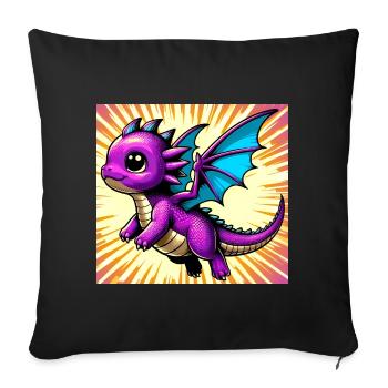 dragon - Sofa pillowcase 17,3'' x 17,3'' (45 x 45 cm) - black - Front