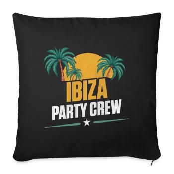 Ibiza Party Crew - Sofa pillowcase 17,3'' x 17,3'' (45 x 45 cm) - black - Front