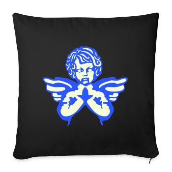 Ailes de figurine d’ange - Housse de coussin décorative 45 x 45 cm - noir - Devant
