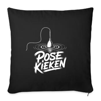 Fischen Pose Humor - Sofakissenbezug 45 x 45 cm - Schwarz - Vorne