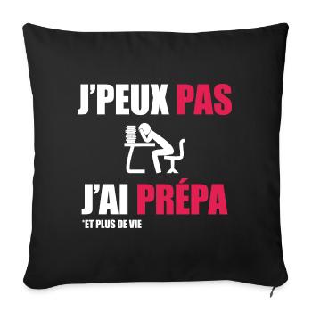 J'peux pas j'ai prépa - Housse de coussin décorative 45 x 45 cm - noir - Devant