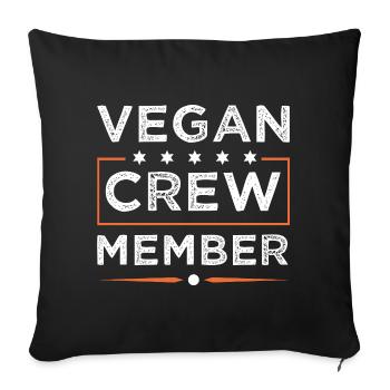 Vegan Crew - Sofa pillowcase 17,3'' x 17,3'' (45 x 45 cm) - black - Front