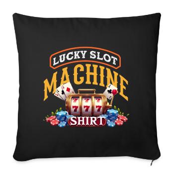 Lucky Slot Machine Casino Gambling Vegas - Sofa pillowcase 17,3'' x 17,3'' (45 x 45 cm) - black - Front