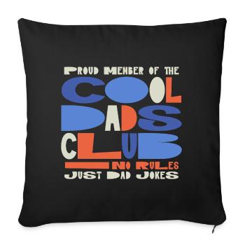 Club des papas cool - Cadeau de la fête des pères des papas - Housse de coussin décorative 45 x 45 cm - noir - Devant