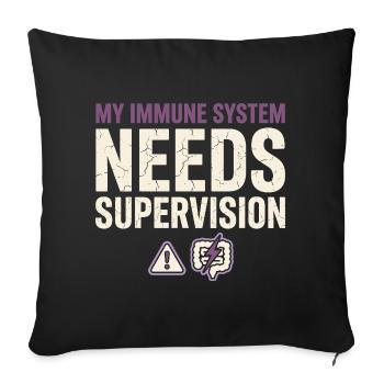 Maladie de Crohn, maladie de Crohn, Ibd-krieger - Housse de coussin décorative 45 x 45 cm - noir - Devant
