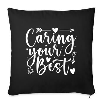 Social Worker Quote Caring Your Best Social Work - Sofa pillowcase 17,3'' x 17,3'' (45 x 45 cm) - black - Front