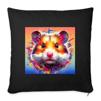 hamster - Sofa pillowcase 17,3'' x 17,3'' (45 x 45 cm) - black - Front