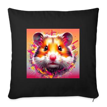 hamster - Sofa pillowcase 17,3'' x 17,3'' (45 x 45 cm) - black - Front
