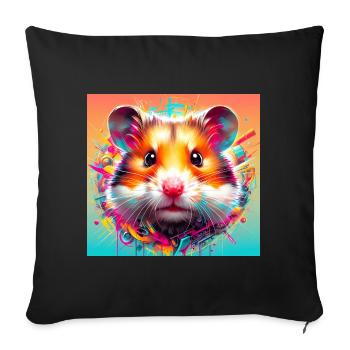 hamster - Sofa pillowcase 17,3'' x 17,3'' (45 x 45 cm) - black - Front
