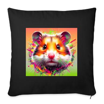 hamster - Sofa pillowcase 17,3'' x 17,3'' (45 x 45 cm) - black - Front