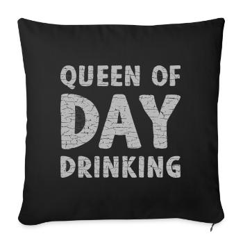 Reine de la boisson en journée - Housse de coussin décorative 45 x 45 cm - noir - Devant