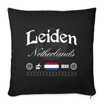 Leiden Niederlande Streetwear Reise Souvenir - Sofakissenbezug 45 x 45 cm - Schwarz - Vorne