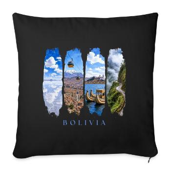 Bolivia Holidays Travel – Andes Culture & Nature - Sofa pillowcase 17,3'' x 17,3'' (45 x 45 cm) - black - Front