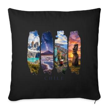 Voyage de vacances au Chili – Nature et culture en Patagonie - Housse de coussin décorative 45 x 45 cm - noir - Devant