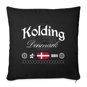 Kolding Denmark Streetwear Travel Souvenir - Sofa pillowcase 17,3'' x 17,3'' (45 x 45 cm) - black - Front