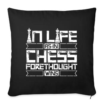 Chess Chess Player Chessboard - Sofa pillowcase 17,3'' x 17,3'' (45 x 45 cm) - black - Front
