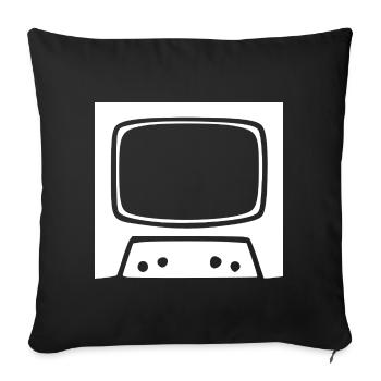 Retro Vintage TV 80s 90s Gift - Sofa pillowcase 17,3'' x 17,3'' (45 x 45 cm) - black - Front