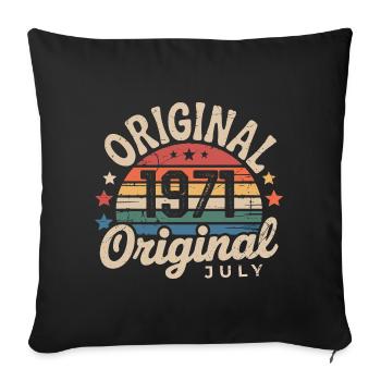 Original Juillet 1971 Anniversaire Vintage Retro - Housse de coussin décorative 45 x 45 cm - noir - Devant