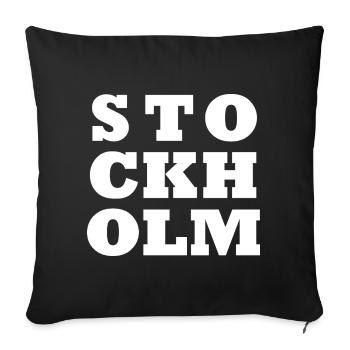 Stockholm logo - Sofa pillowcase 17,3'' x 17,3'' (45 x 45 cm) - black - Front
