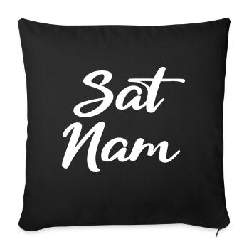 Sat Nam - Housse de coussin décorative 45 x 45 cm - noir - Devant