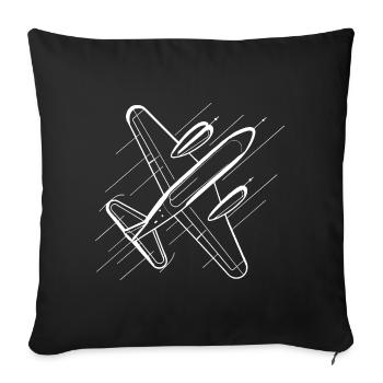 Art de la ligne d’avion - Housse de coussin décorative 45 x 45 cm - noir - Devant