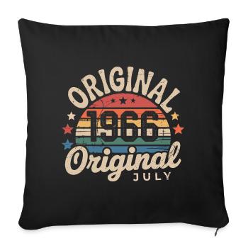Original Juillet 1966 Anniversaire Vintage Retro - Housse de coussin décorative 45 x 45 cm - noir - Devant