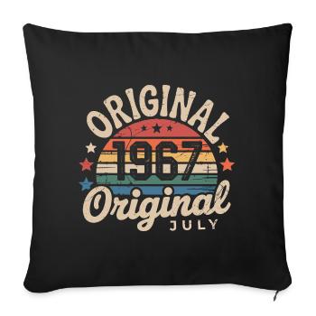 Original Juillet 1967 Anniversaire Vintage Retro - Housse de coussin décorative 45 x 45 cm - noir - Devant
