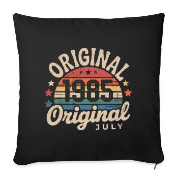 Original Juillet 1985 Anniversaire Vintage Retro - Housse de coussin décorative 45 x 45 cm - noir - Devant